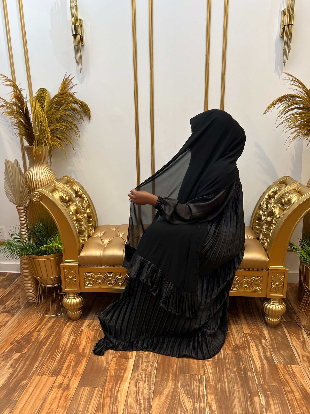 Zara Satin Abaya – Elegant Black Design